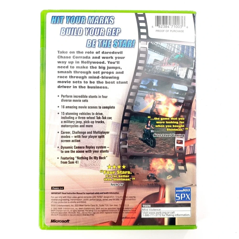 Chase: Hollywood Stunt Driver Microsoft Xbox Sticker New Sealed No Cellophane